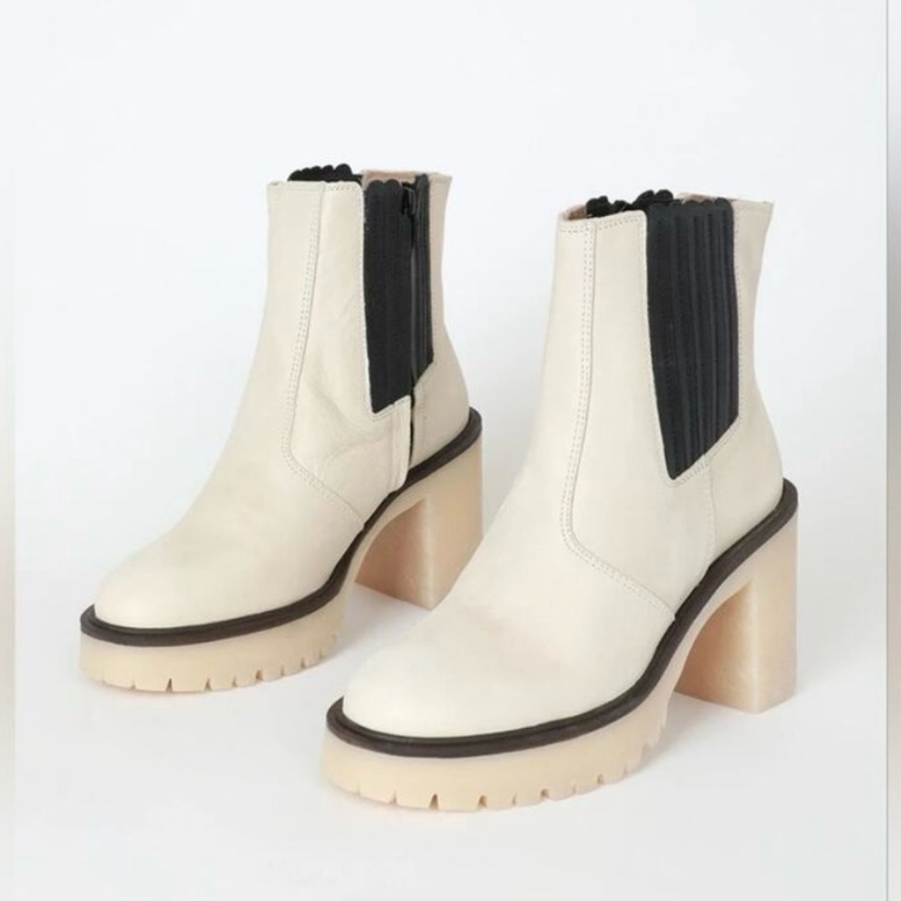 Free People James Cream Heeled Boots